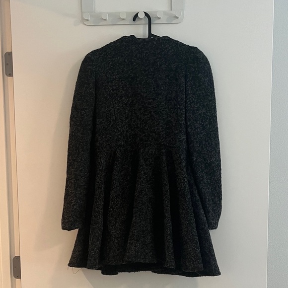 Chic Double-Breasted Black Pea Coat - Picture 2 of 2